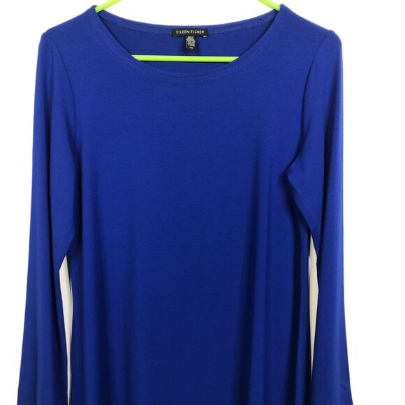 Eileen Fisher Women's Small Royal Blue Viscose Jersey Ballet Neck Tunic Top - Picture 7 of 9